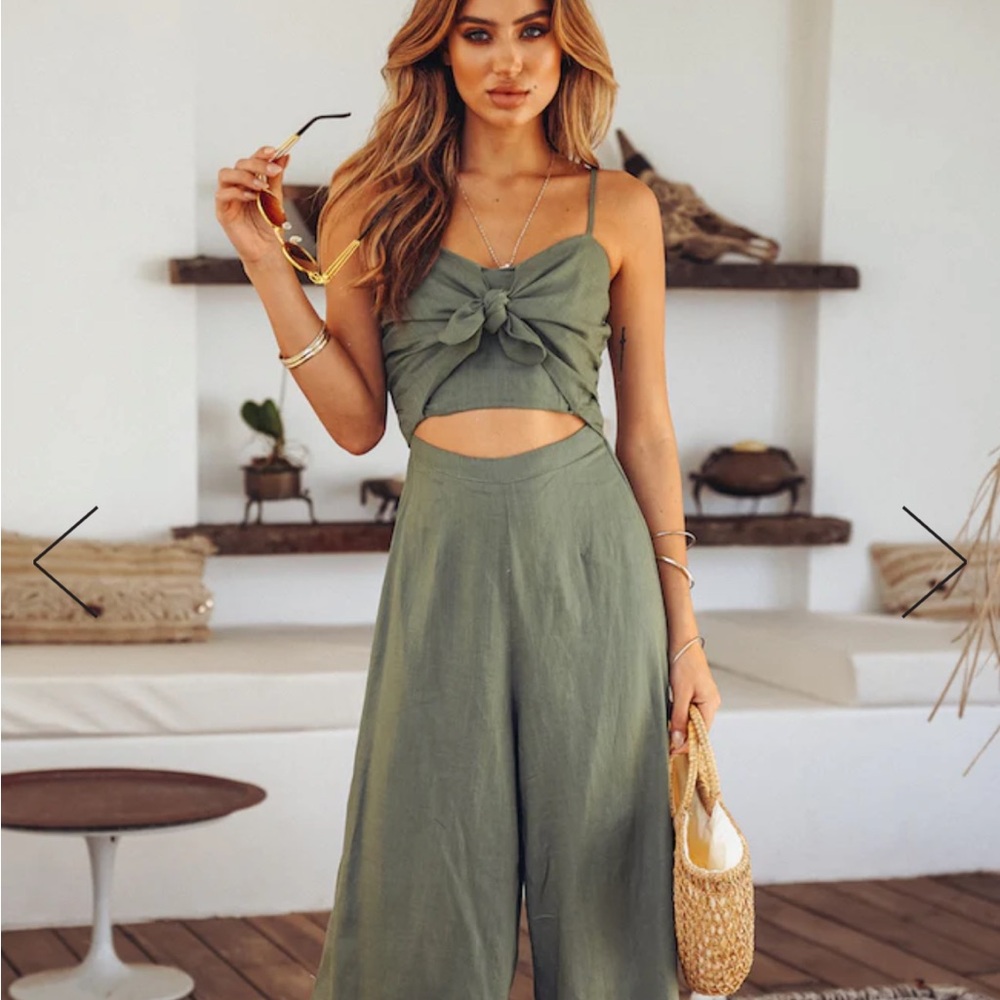 Sage green one piece jumpsuit